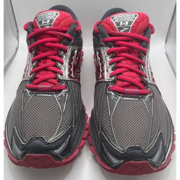 Brooks Womens SZ 8.5 Glycerin 14 Running Shoe Gray/Pink Coloway-1075 - Picture 2 of 8